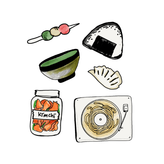 All gesture icons: Dango Photo, Rice Ball Letter, Tea Ceremony, Dumpling Voice Note, Fermented Love, and Noodle Mixtape
